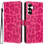 For Samsung Galaxy A27 5G Case Leopard Print Wallet Stand Flip Leather Phone Cover with Wrist Strap