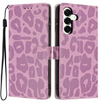 For Samsung Galaxy A27 5G Case Leopard Print Wallet Stand Flip Leather Phone Cover with Wrist Strap