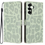 For Samsung Galaxy A27 5G Case Leopard Print Wallet Stand Flip Leather Phone Cover with Wrist Strap