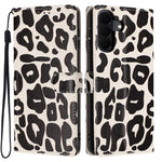 Til Samsung Galaxy A37 5G Etui Leopardmønster Pung Stander Flip Læder Telefoncover med Håndrem