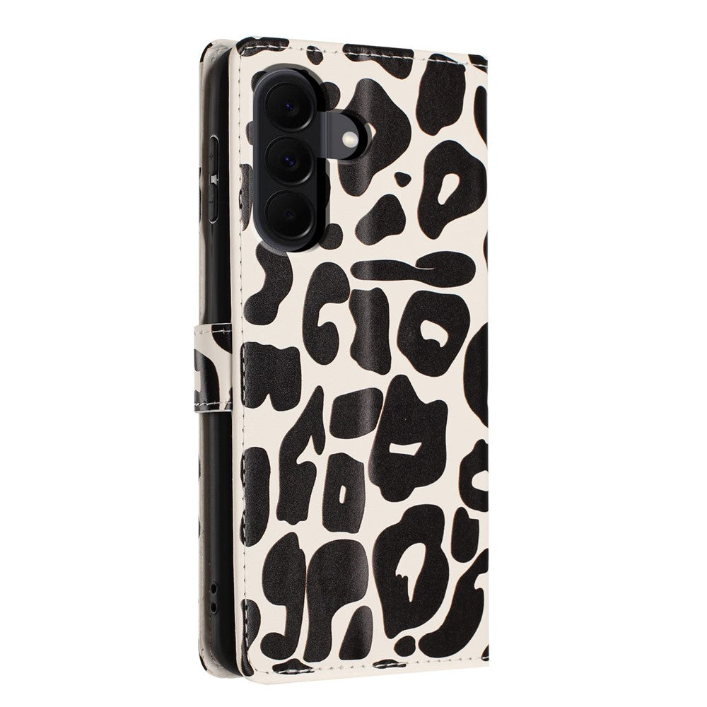 Til Samsung Galaxy A37 5G Etui Leopardmønster Pung Stander Flip Læder Telefoncover med Håndrem