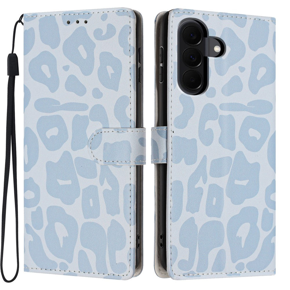 Til Samsung Galaxy A37 5G Etui Leopardmønster Pung Stander Flip Læder Telefoncover med Håndrem