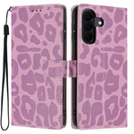 Til Samsung Galaxy A37 5G Etui Leopardmønster Pung Stander Flip Læder Telefoncover med Håndrem