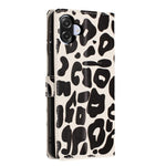 For Samsung Galaxy A06 4G Case Leopard Print Wallet Stand Flip Leather Phone Cover with Wrist Strap