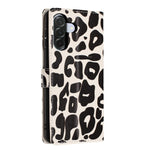 Til Samsung Galaxy A36 5G Etui Leopard Print Pung Stand Flip Læder Telefoncover med Håndledsrem