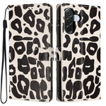 Til Samsung Galaxy A56 5G Etui Leopardprint Pung Stativ Flip Læder Telefoncover med Håndledsrem