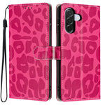 Til Samsung Galaxy A56 5G Etui Leopardprint Pung Stativ Flip Læder Telefoncover med Håndledsrem