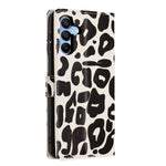 For Samsung Galaxy A15 5G / A15 4G Case Leopard Print Wallet Stand Flip Leather Phone Cover with Wrist Strap