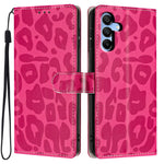 For Samsung Galaxy A15 5G / A15 4G Case Leopard Print Wallet Stand Flip Leather Phone Cover with Wrist Strap