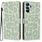 For Samsung Galaxy A15 5G / A15 4G Case Leopard Print Wallet Stand Flip Leather Phone Cover with Wrist Strap