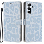 For Samsung Galaxy A25 5G (Global) (161mm) Case Leopard Print Wallet Stand Flip Leather Phone Cover with Wrist Strap