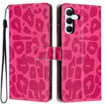 For Samsung Galaxy A25 5G (Global) (161mm) Case Leopard Print Wallet Stand Flip Leather Phone Cover with Wrist Strap