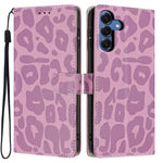 Til Samsung Galaxy S26+ Cover Leopardprint Pung Stativ Flip Læder Telefoncover med Håndledsrem