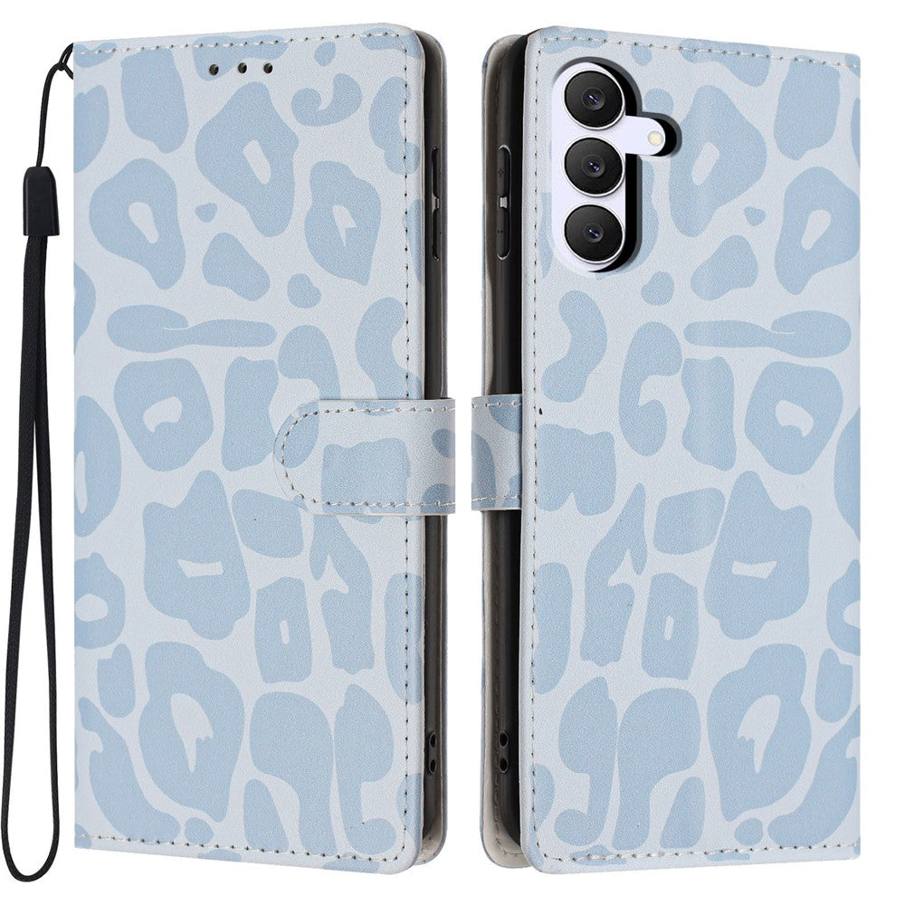 For Samsung Galaxy S26 FE Case Leopard Print Wallet Stand Flip Leather Phone Cover with Wrist Strap