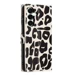 For Samsung Galaxy S25+ Case Leopard Print Wallet Stand Flip Leather Phone Cover with Wrist Strap