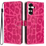 For Samsung Galaxy S25+ Case Leopard Print Wallet Stand Flip Leather Phone Cover with Wrist Strap