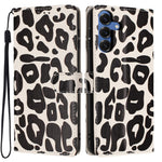 For Samsung Galaxy S25 Case Leopard Print Wallet Stand Flip Leather Phone Cover with Wrist Strap
