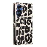 For Samsung Galaxy S25 Case Leopard Print Wallet Stand Flip Leather Phone Cover with Wrist Strap