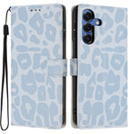 For Samsung Galaxy S25 Case Leopard Print Wallet Stand Flip Leather Phone Cover with Wrist Strap
