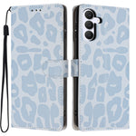 For Samsung Galaxy S25 FE Case Leopard Print Wallet Stand Flip Leather Phone Cover with Wrist Strap