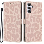 For Samsung Galaxy S25 FE Case Leopard Print Wallet Stand Flip Leather Phone Cover with Wrist Strap