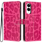 For Samsung Galaxy S25 Edge Case Leopard Print Wallet Stand Flip Leather Phone Cover with Wrist Strap