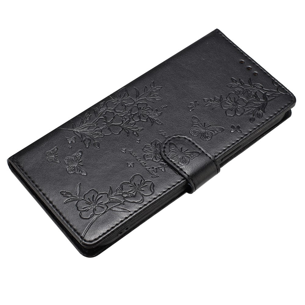 Til Samsung Galaxy A18 4G Pung Telefoncover Sommerfugl Blomsterpræg Læder Flip Cover med Rem