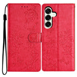 Til Samsung Galaxy A18 4G Pung Telefoncover Sommerfugl Blomsterpræg Læder Flip Cover med Rem