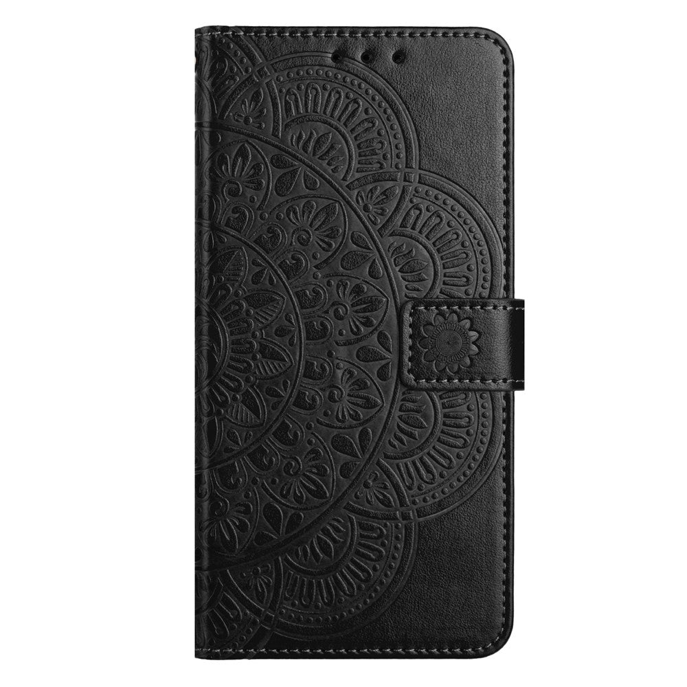 For Samsung Galaxy A18 4G Leather Case Stand Card Slots Mandala Pattern Phone Cover with Wrist Strap