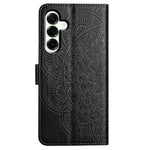 For Samsung Galaxy A18 4G Leather Case Stand Card Slots Mandala Pattern Phone Cover with Wrist Strap