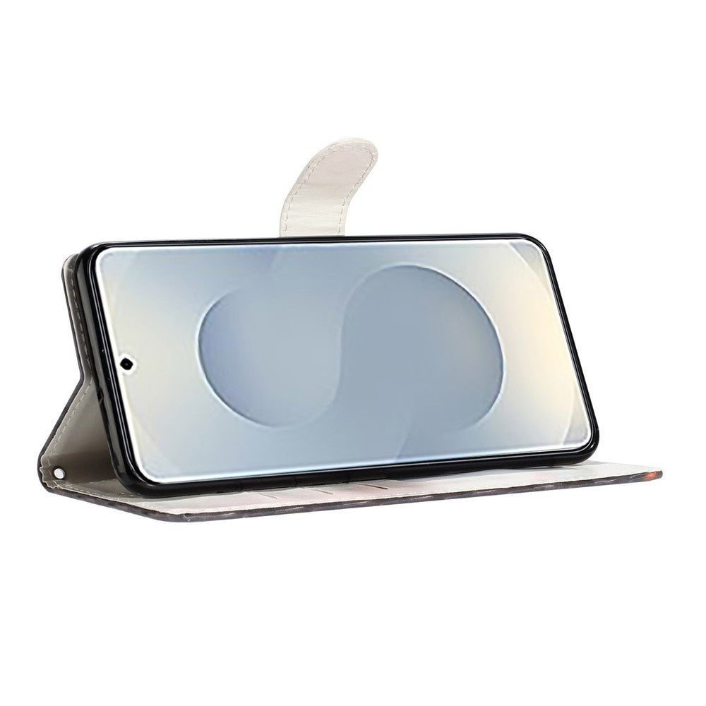 Til Samsung Galaxy A18 4G Cover Mønstertryk Pung Stativ Flip Læder Telefoncover med Rem