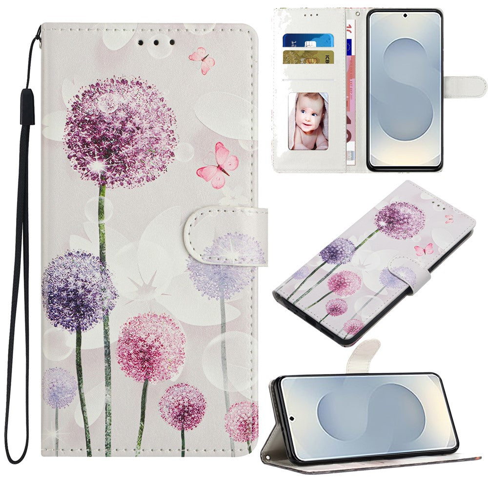 Til Samsung Galaxy A18 4G Cover Mønstertryk Pung Stativ Flip Læder Telefoncover med Rem