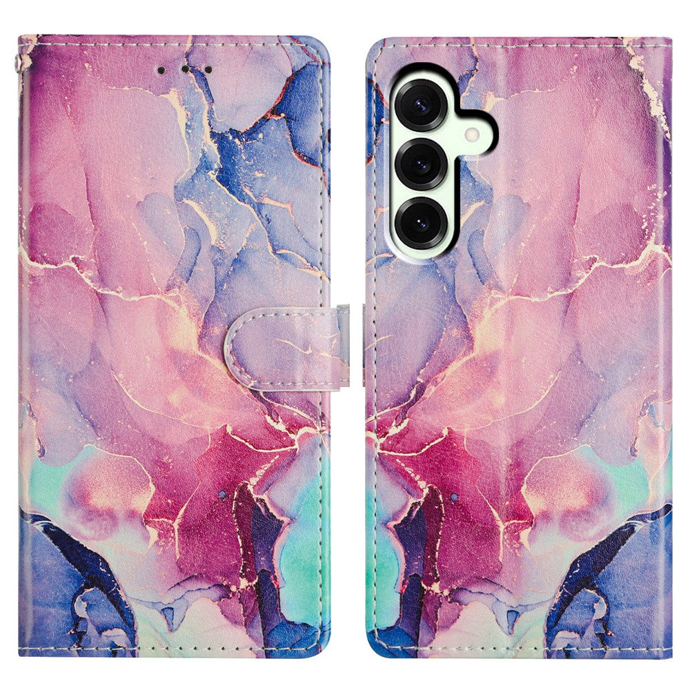 Til Samsung Galaxy A18 4G Cover Mønstertryk Pung Stativ Flip Læder Telefoncover med Rem