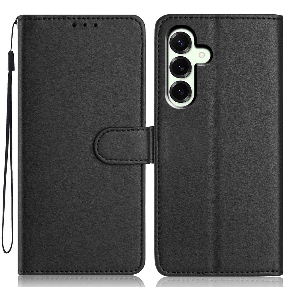 For Samsung Galaxy A18 4G Wallet Case with Strap  /  Multiple Card Slots Solid Color Leather Stand Phone Cover