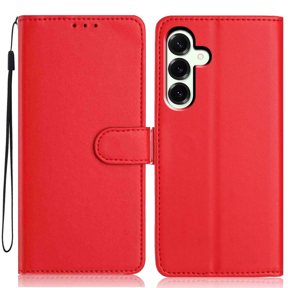 For Samsung Galaxy A18 4G Wallet Case with Strap  /  Multiple Card Slots Solid Color Leather Stand Phone Cover