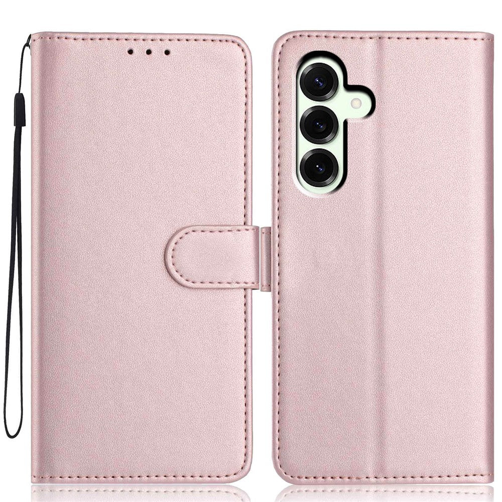For Samsung Galaxy A18 4G Wallet Case with Strap  /  Multiple Card Slots Solid Color Leather Stand Phone Cover