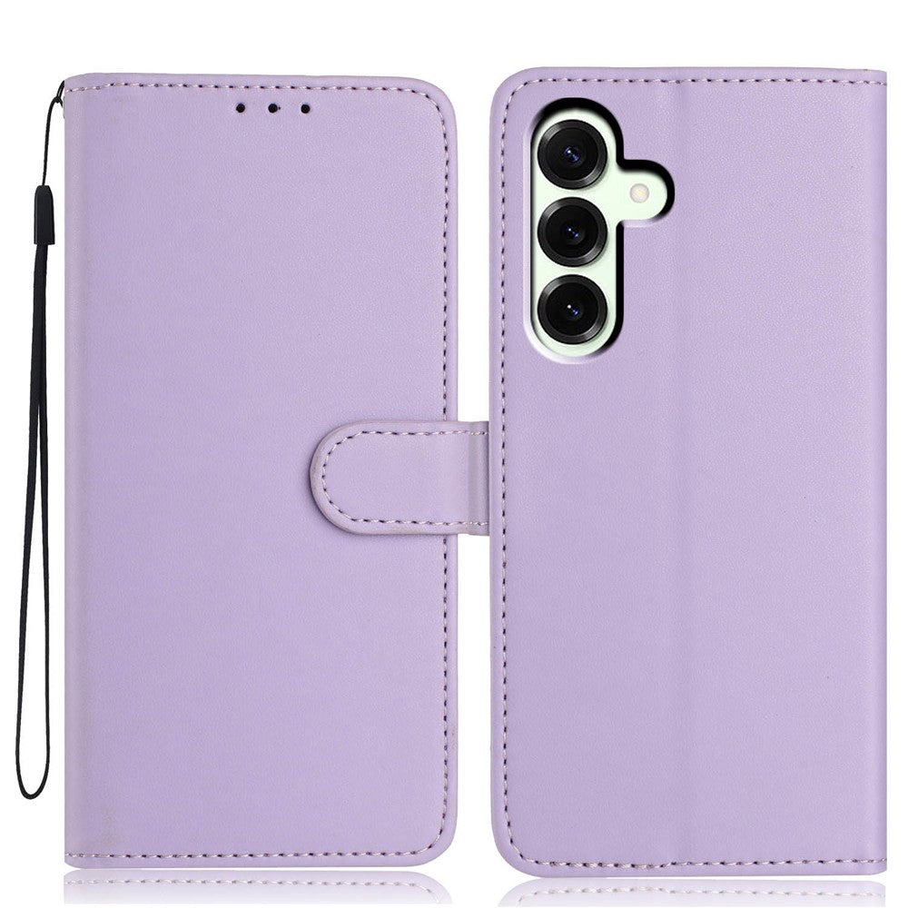 For Samsung Galaxy A18 4G Wallet Case with Strap  /  Multiple Card Slots Solid Color Leather Stand Phone Cover