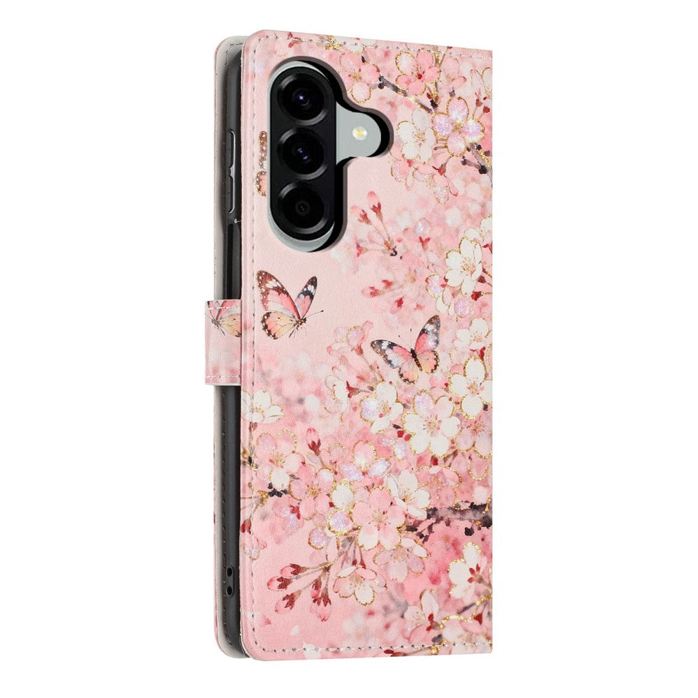 For Samsung Galaxy A18 4G Wallet Cover med Mønsterprint, PU Læder, Standerfunktion og Håndledsrem