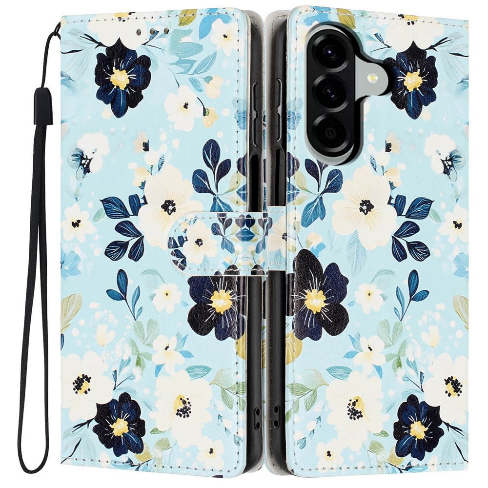 For Samsung Galaxy A18 4G Wallet Cover med Mønsterprint, PU Læder, Standerfunktion og Håndledsrem