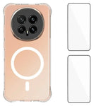 WANLONFENG for Honor Magic8 5G WL1 Series 2.0mm Magnetic Case Clear TPU Phone Back Cover with 2Pcs Screen Films