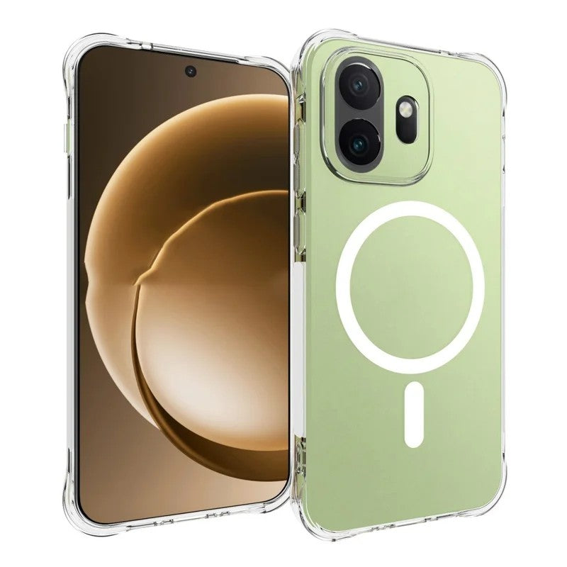 WANLONFENG for OnePlus 15T 5G WL2 Series 2.0mm Magnetic Case Clear TPU Phone Back Cover with Screen Film
