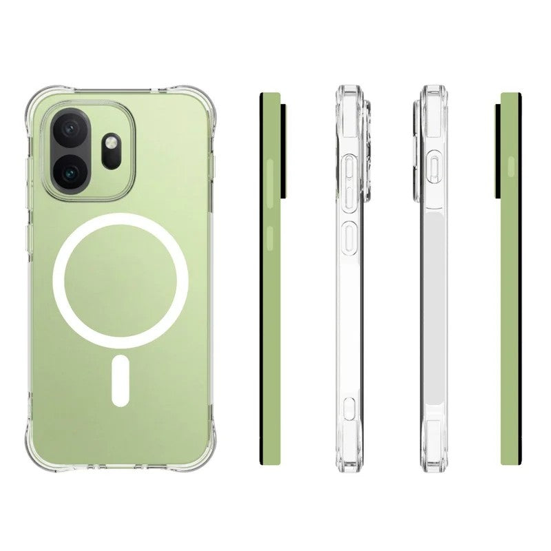 WANLONFENG for OnePlus 15T 5G WL2 Series 2.0mm Magnetic Case Clear TPU Phone Back Cover with Screen Film