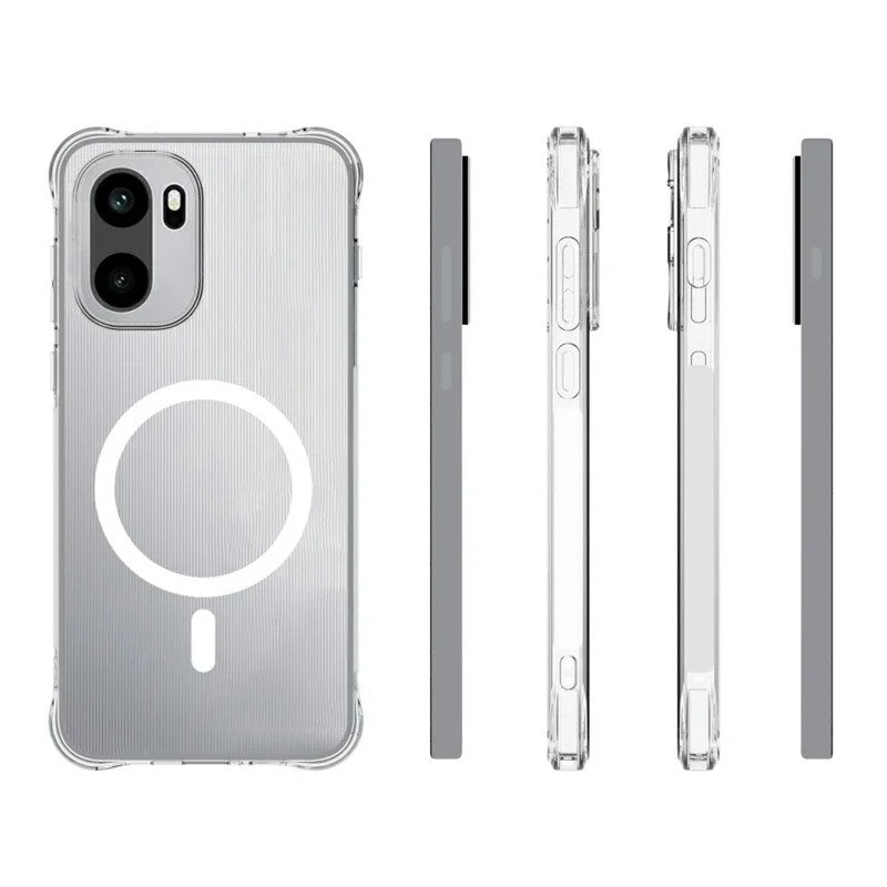 WANLONFENG för OnePlus Ace 6T 5G / OnePlus 15R 5G / OnePlus Ace 6 5G WL2-serien 2,0 mm magnetiskt skal genomskinligt TPU-mobilbakstycke med skärmfilm