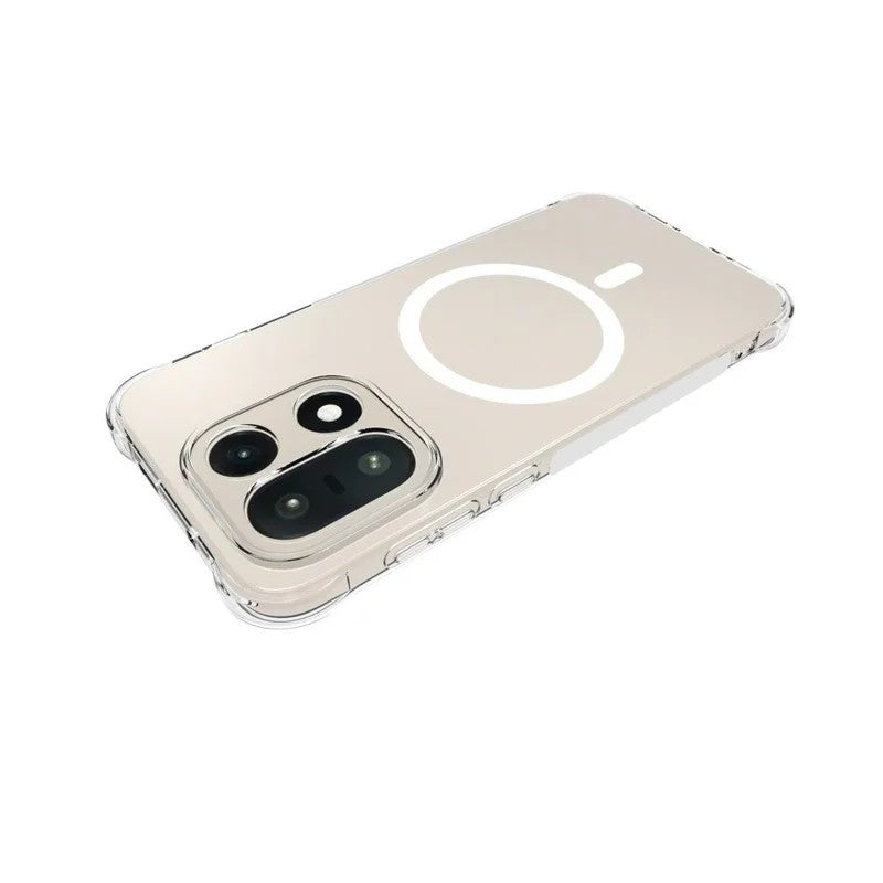 WANLONFENG for OnePlus 15 5G WL2 Series 2.0mm Magnetic Case Clear TPU Phone Back Cover with Screen Film