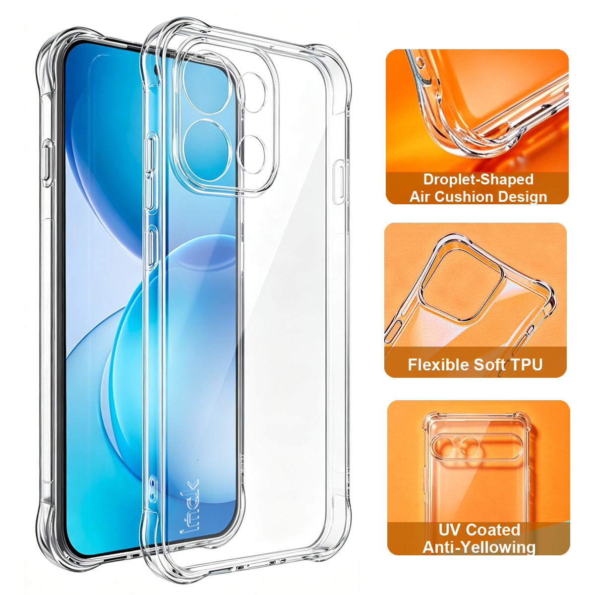 IMAK for Oppo Reno16 FS 5G / Oppo Reno16 F 5G Case TPU Phone Cover Airbag Shockproof Protection - Transparent