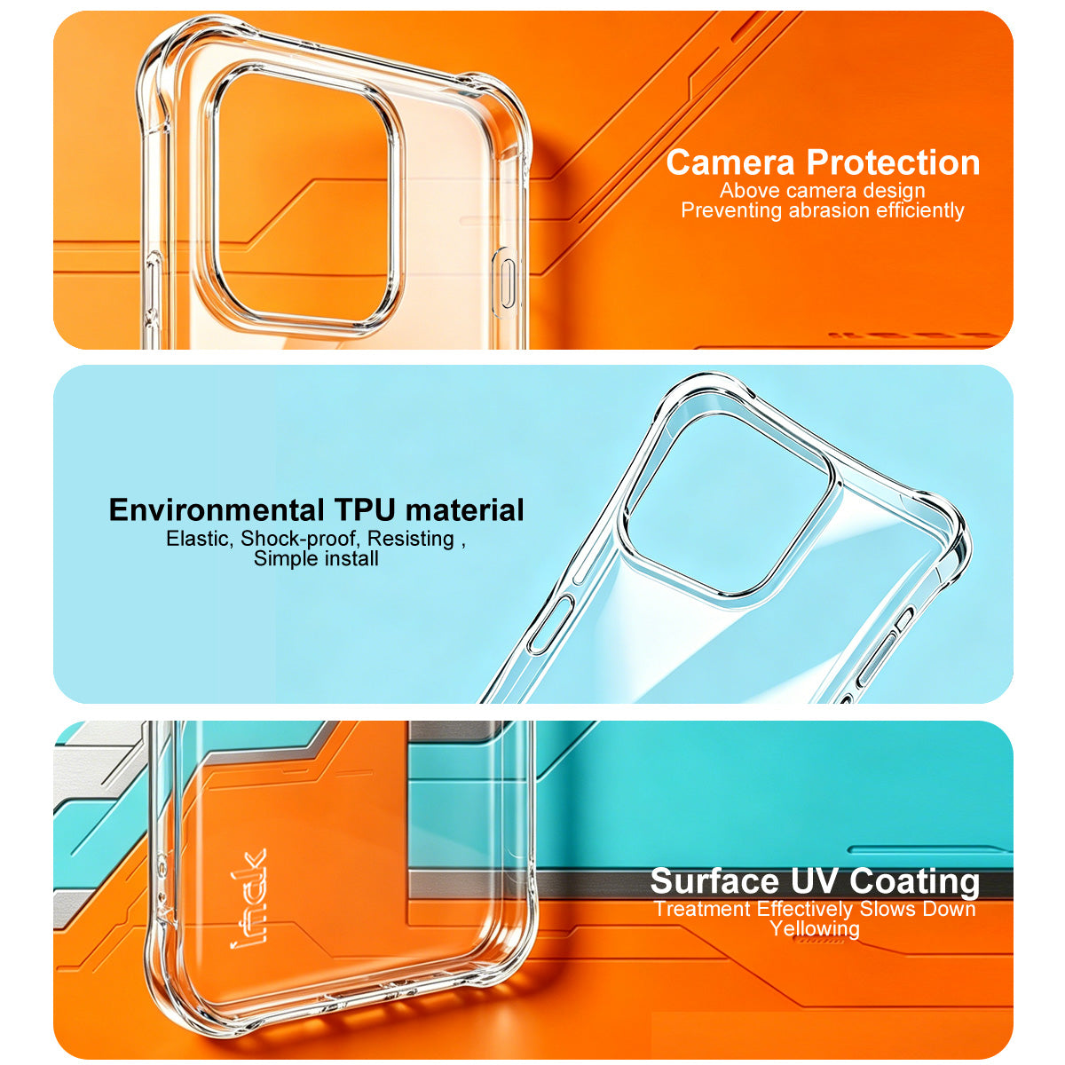 IMAK för Oppo Reno16 Pro 5G (Global) / Oppo Reno16 5G (Global) Skal TPU mobilskydd Airbag Stötsäkert Skydd - Transparent