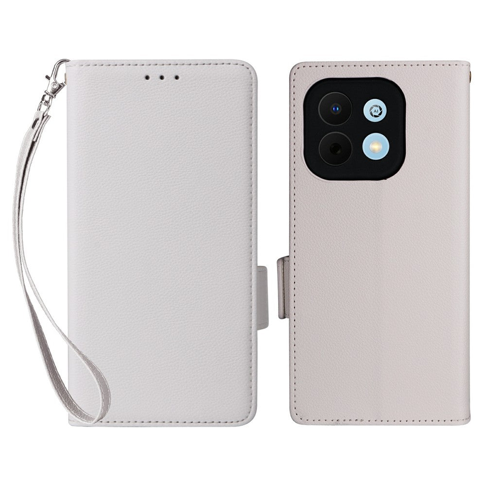 Phone Case For Huawei Enjoy 90 / 90 Plus / nova Y74 4G Litchi Texture Wallet Leather Cover with Wrist Strap