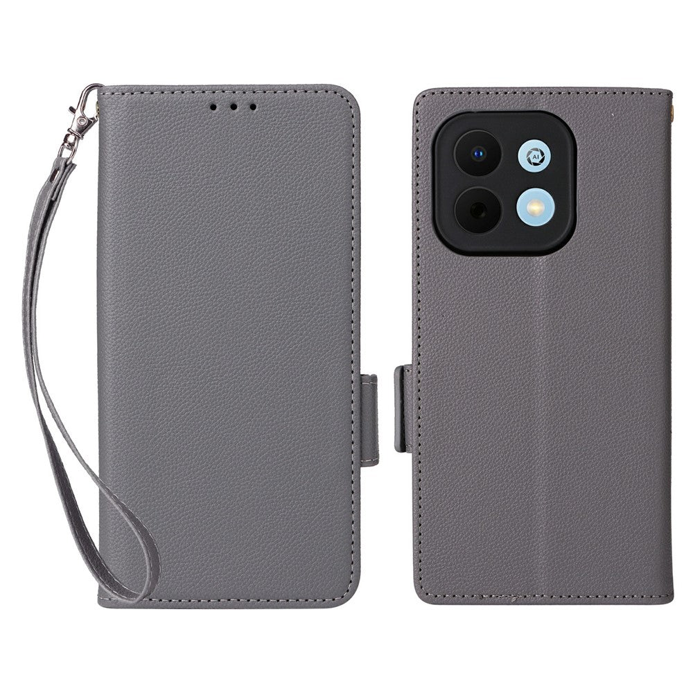 Phone Case For Huawei Enjoy 90 / 90 Plus / nova Y74 4G Litchi Texture Wallet Leather Cover with Wrist Strap