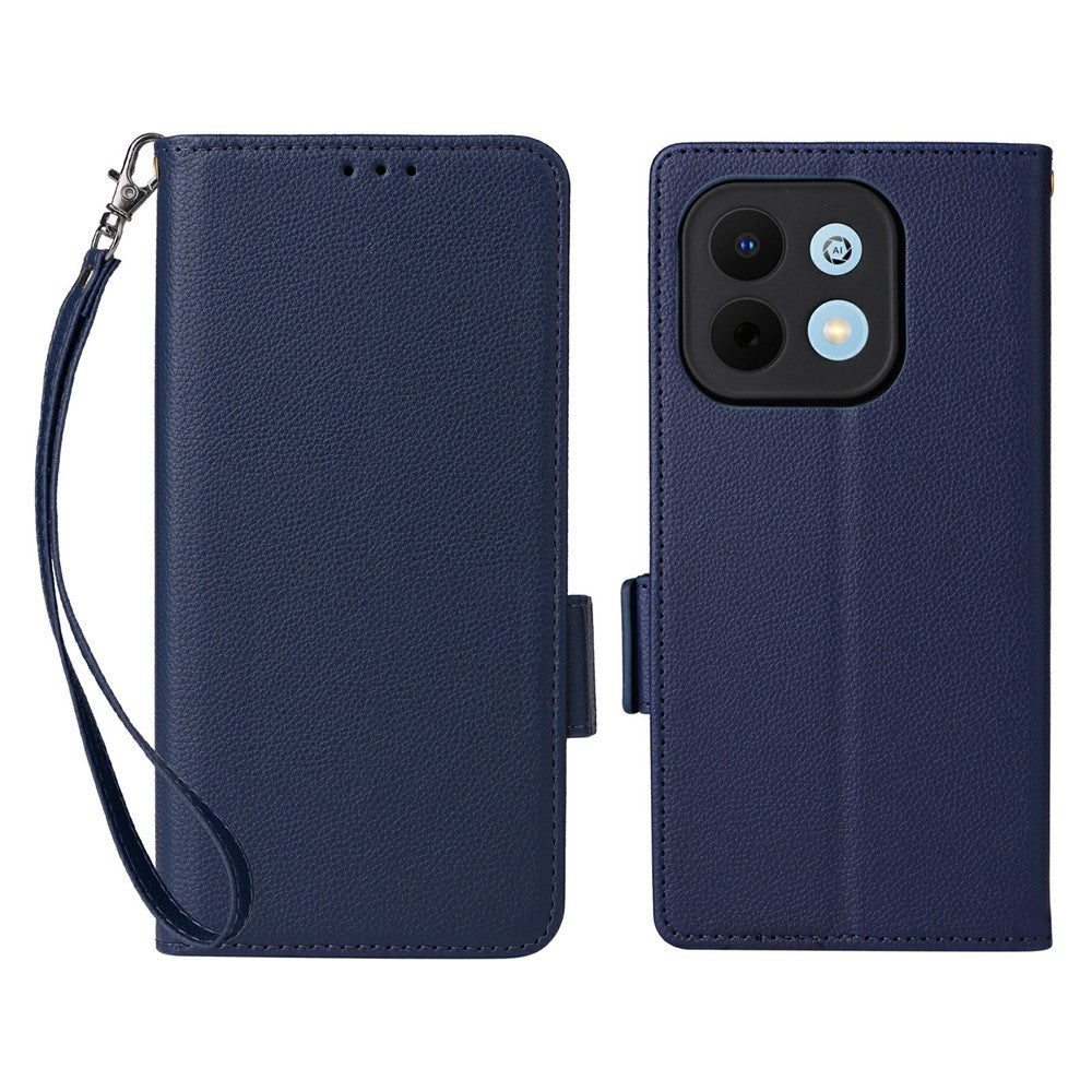Phone Case For Huawei Enjoy 90 / 90 Plus / nova Y74 4G Litchi Texture Wallet Leather Cover with Wrist Strap