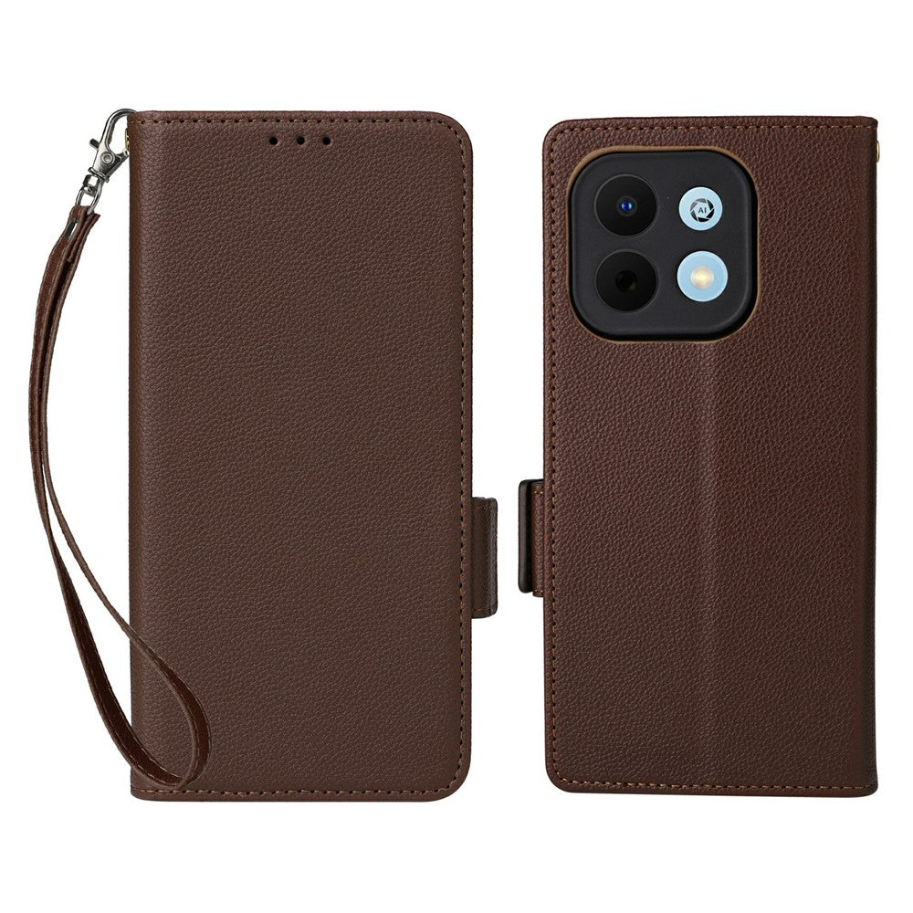 Phone Case For Huawei Enjoy 90 / 90 Plus / nova Y74 4G Litchi Texture Wallet Leather Cover with Wrist Strap